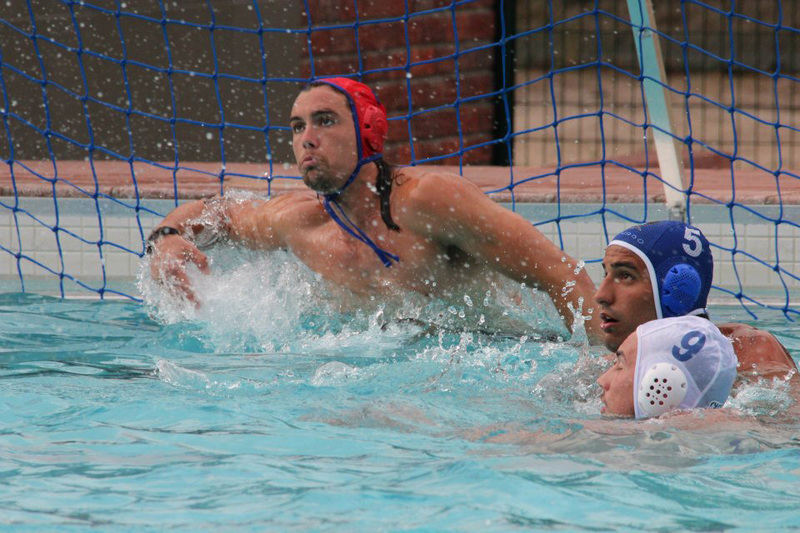 I've got this: Matthieu Theron, goalkeeper for the Ikey water polo team, launches himself across the Ikey goal at the USSA Sports Week in December last year.