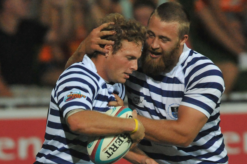More of this, please: UCT's Nicholas Farrar celebrates his try during the 2012 FNB Varsity Cup clash against FNB UJ in Johannesburg last year. Photo by Duif du Toit / Gallo Images.