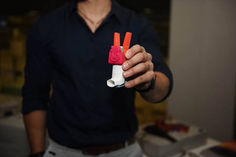 This paediatric metered dose inhaler was designed for patients who are too weak to activate standard inhalers. Invented by Giancarlo Beukes, Dr Sudesh Sivarasu, Dr Michael Levin and Jason Voorneveld.