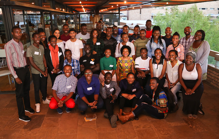 UCT’s MasterCard Foundation Scholars at their welcome reception at the Baxter Theatre in April 2017.
