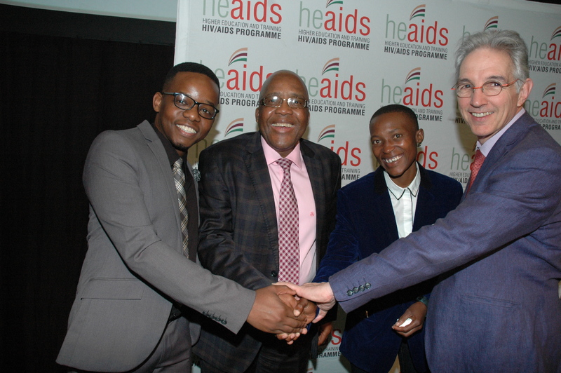 (From left) Ndumiso Ngidi, Dr Aaron Motsoaledi, Mandisa Madikane and Vice-Chancellor Dr Max Price at the inaugural HEAIDS conference.