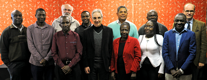VC Dr Max Price (centre) posed for a photo with some of the AAHFP fellows and organisers.