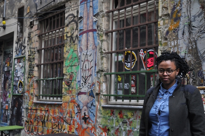 Bonolo Ntlatleng outside Museum Otto Weidt’s Workshop for the Blind in Berlin.