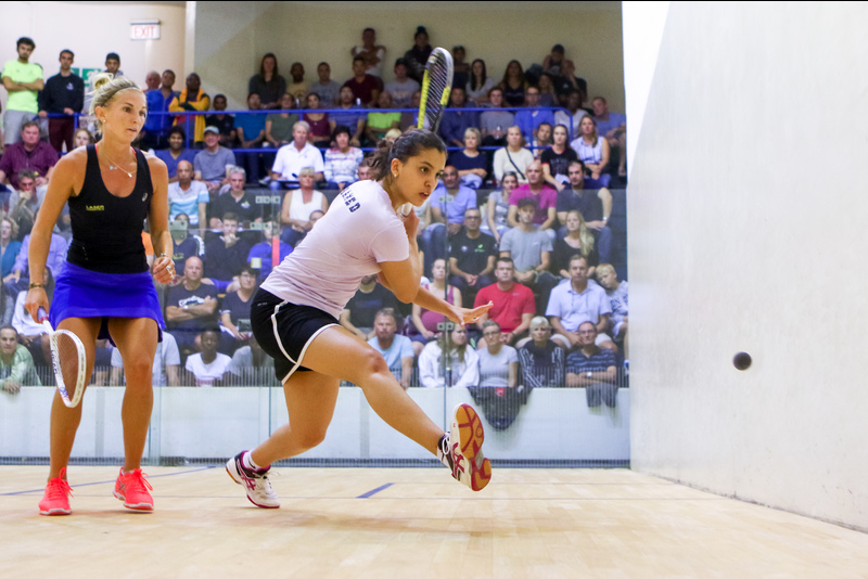 UCT’s Alexandra Fuller (left) and Egypt’s Menna Hamed battle it out in the final of this year’s Keith Grainger Memorial Open, which Hamed eventually won.