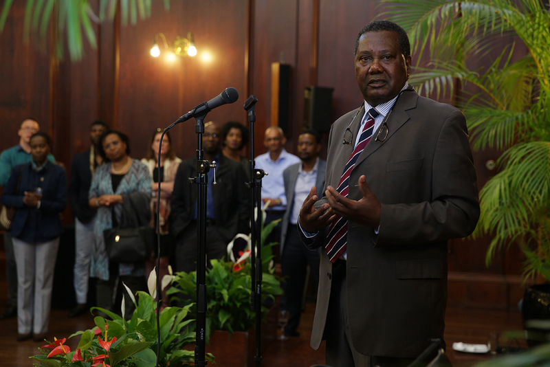 Emer Prof Evance Kalula at his retirement farewell in Smuts Hall.