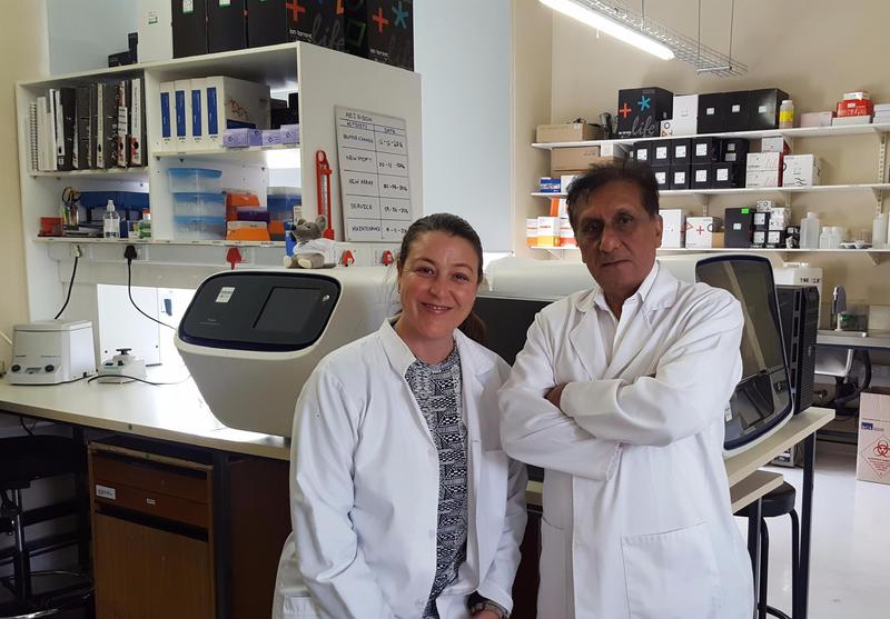 PhD student Lisa Roberts and Prof Raj Ramesar, photographed at the next-generation sequencing platform. 
