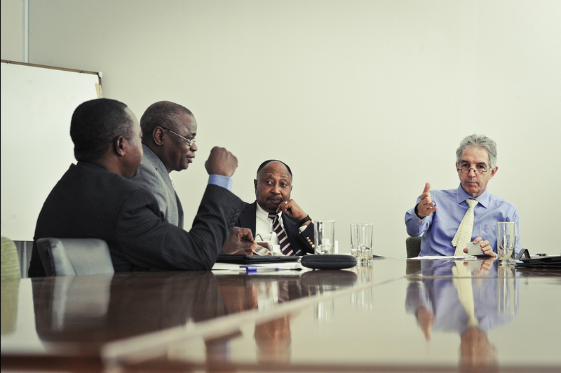 African links: UCT executives met recently with representatives of the University of Cape Coast, Ghana. Photographed here are (from left) Caxton Oduro-Donkor (director of finance), Prof Stephen Kendi (dean of the Faculty of Social Sciences), DVC Prof Thandabantu Nhlapo and VC Dr Max Price.