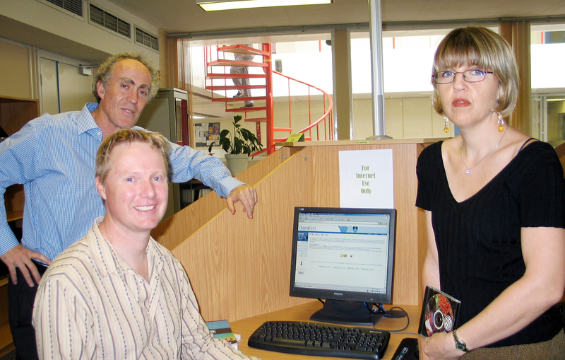 At your service: (From left) Prof Dave Kaplan, Matthew Welch and resource centre manager, Lynn Woolfrey.