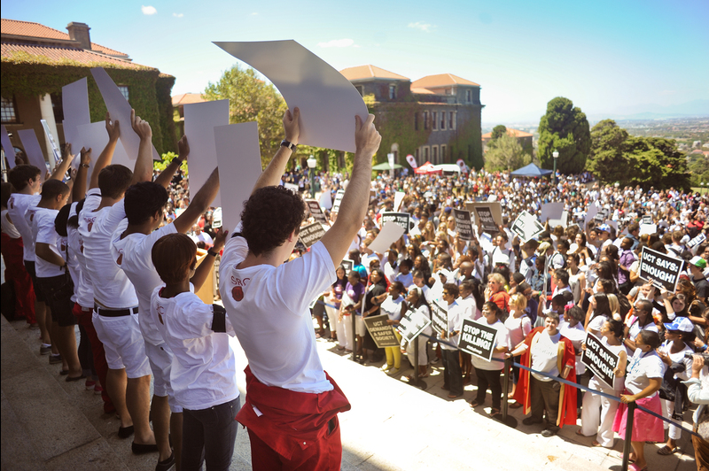 Colours of protest: Red for outrage, black for mourning and white to express solidarity in demanding a South Africa unstained by violence. These were the predominant colours as the UCT community, led by the senior leadership group and the Students' Representative Council, marched last Wednesday to protest violent crime against women.