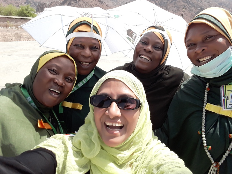 Dr Fatima Khan with some of the African sisters she met on Hajj in 2017.