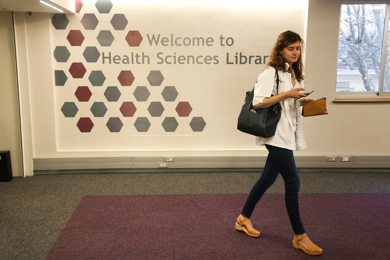 The improved facilities at the Health Sciences Library have medical students studying in style.