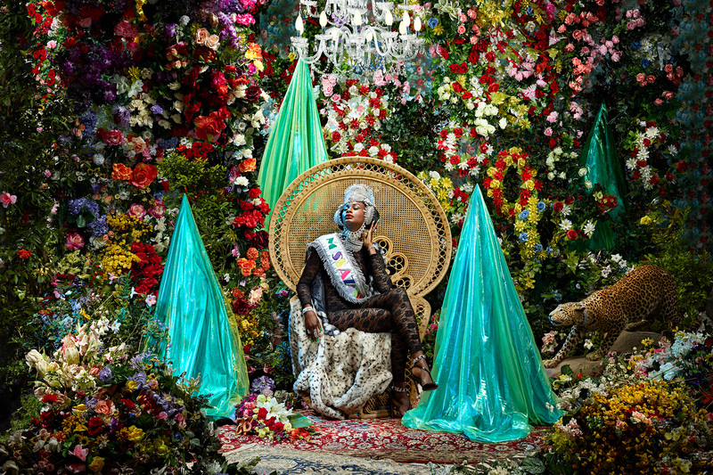 “Miss Azania” poses languidly in a kaleidoscope of lush colour in a fictional beauty contest in this work by artist Athi-Patra Ruga. <b>Photo</b> Courtesy of Athi-Patra Ruga.
