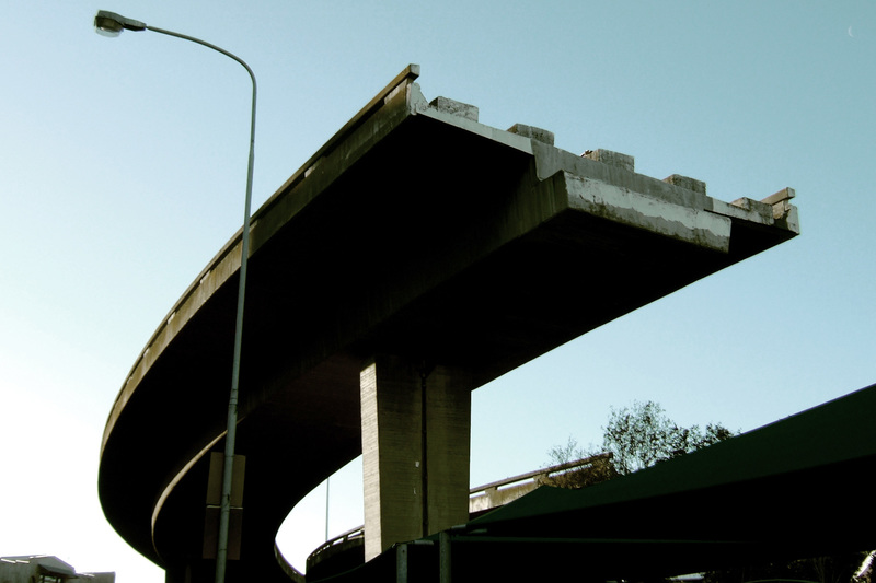 One stub of the unfinished Foreshore freeways, which have stood incomplete for more than 40 years.