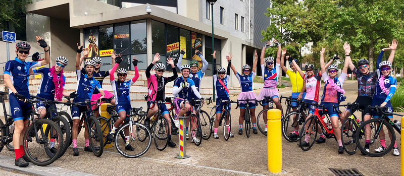 UCT cyclists at the Breast Cancer Awareness club ride from the university to Kalk Bay. The cyclists are (from left) Nicholas Lambrecht, Andrew Reaper, Michael Lambrecht, Gianpaolo Carlone, Simone Faulmann, Jason Dunbar, Tim Klein, Mike Ross, Megan McCarley, Saskia van der Merwe, Martin Freyer, Brian Brümmer, Anna Stelzner, Megan Anley, Ryan Lenferna, Courteney Webb. <b>Photo</b> Supplied.