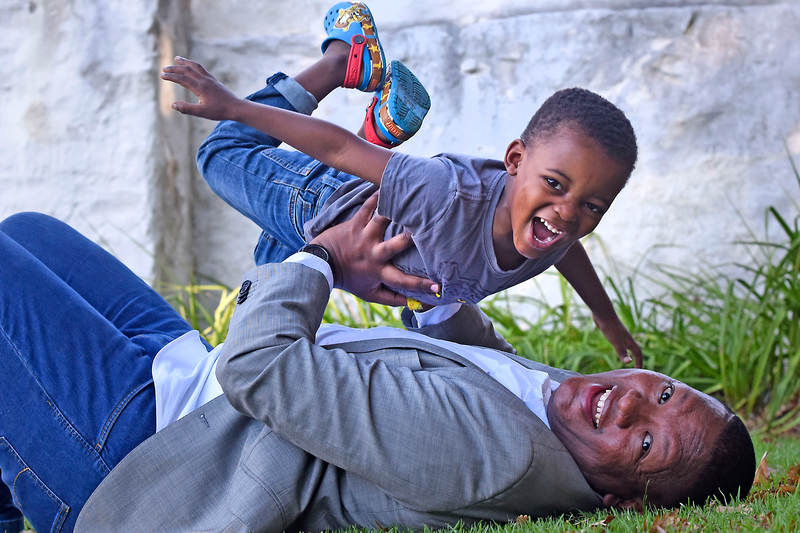 Child’s play: Aloy and Oratile Gowne.