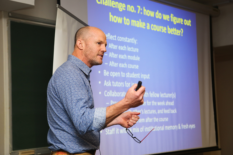 Assoc Prof Jimmy Winfield of the College of Accounting talks about teaching business ethics to commerce students, during his session at the 2019 Teaching and Learning Conference.