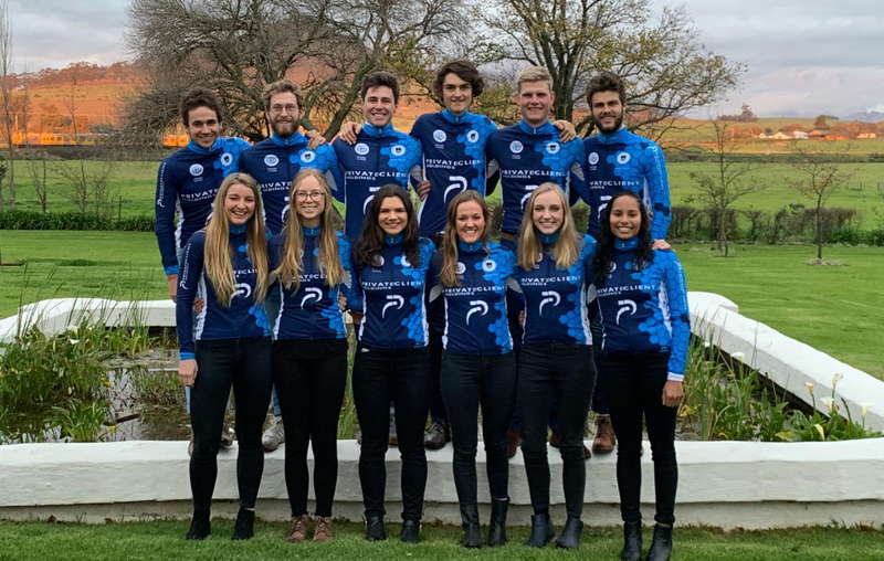 The full UCT team before the final dinner on 3 July at Muldersvlei Estate outside Stellenbosch. <b>Photo</b> CycleHub SA.