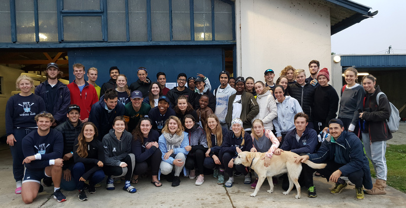 UCT Rowing Club members celebrate a great day out with some of the learners who got a chance to test their skills on the water.