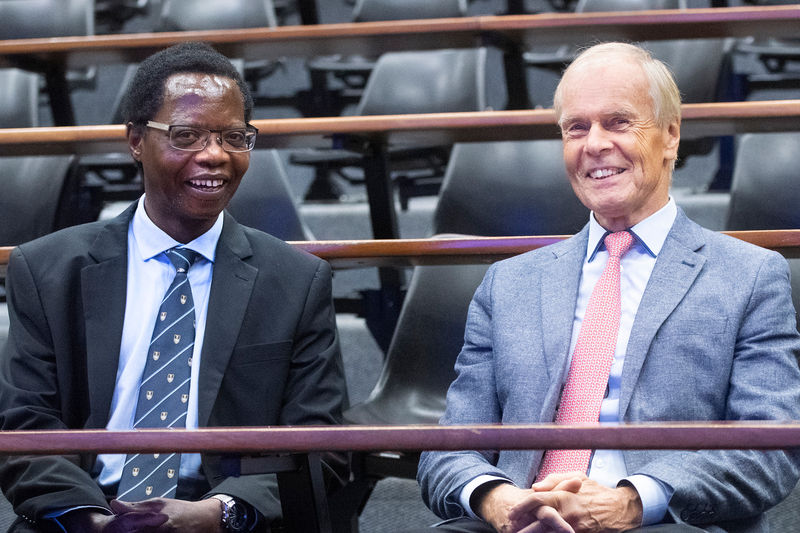 UCT’s Prof Alphose Zingoni (left) with UCT alumnus Prof Klaus-Jürgen Bathe, one of five keynote speakers at the 7th International Conference on Structural Engineering, Mechanics and Computation.
