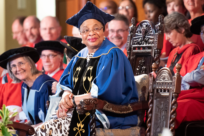 Graça Machel, who will hand over the chancellor’s chair to Dr Precious Moloi-Motsepe, says she is not leaving UCT, she will take the institution with her. 