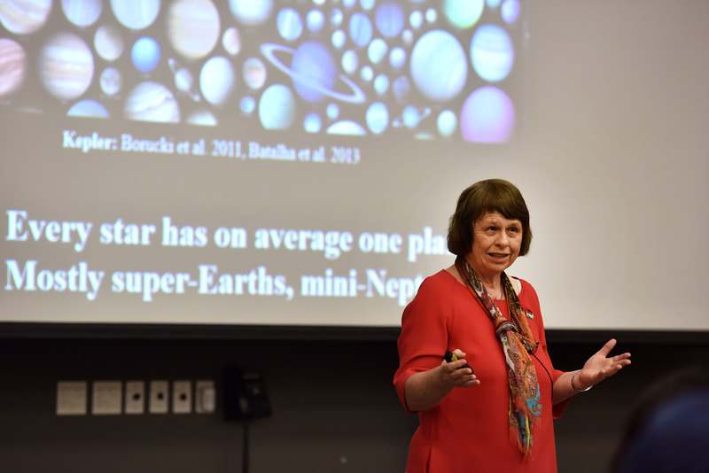 President of the International Astronomical Union and Professor of Molecular Astrophysics at Leiden University in the Netherlands, Ewine van Dishoeck, led the ‘tour’ of outer space to celebrate 50 years of astronomy at UCT. 