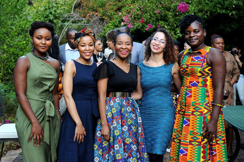 VC Prof Mamokgethi Phakeng (middle) with the first recipients of her newly established Mamokgethi Phakeng Scholarship, biological sciences master’s students Shonese Bloy and Muneiwa Tshikuvhe (to the immediate right and far right of the VC) as well as recipients of the Mamokgethi Phakeng Prize, Anele Mavi and Sibongile Zulu (Wits) (to the immediate left and far left of the VC), PhD candidates in applied mathematics and mathematics education respectively.