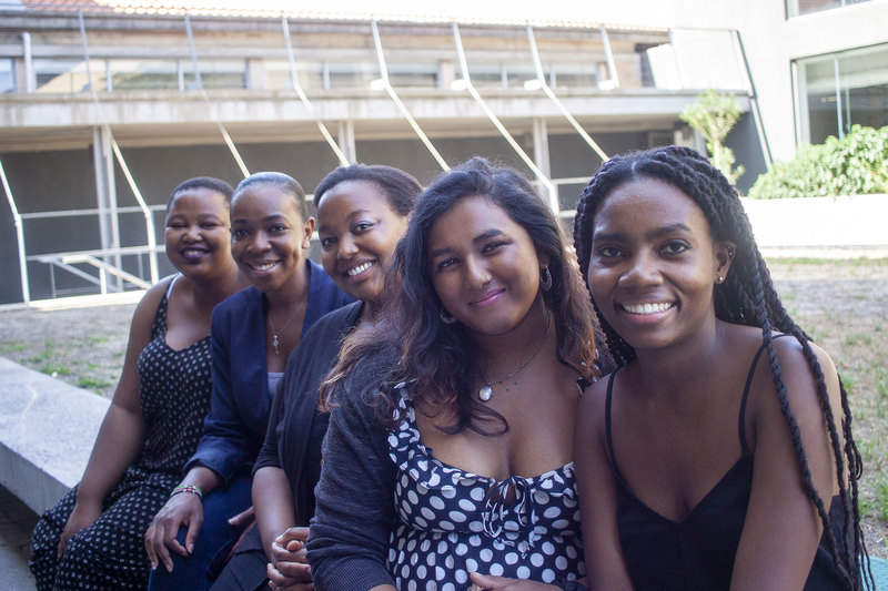 (From left): Nisha Sibeko, Kaluba Chikonde, Chandra Mophethe, Aleya Banwari and Jolie Mauridi.