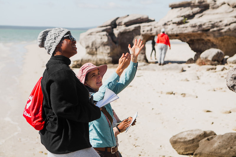 “Science” paper co-author, isotope geologist Dr Robyn Pickering (in blue shirt). <b>Photo</b> Robyn Walker.