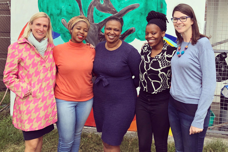 From left to right: Kate Clouse, Sindiswa Madwayi (research assistant), Megan Mrubata (research assistant), Sandisiwe Noholoza (study coordinator) and Tamsin Phillips.