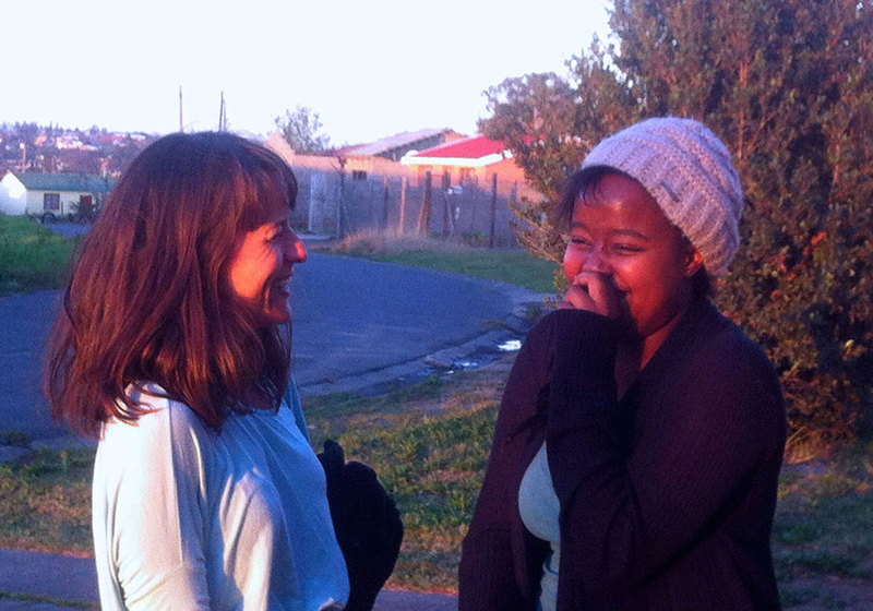 Dr Rebecca Hodes, winner of the 2019 Social Responsiveness Award, with Mzantsi Wakho qualitative researcher Mildred Thabeng in Mdantsane, 2014.