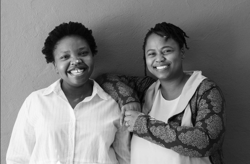 The Creative Works Award-winner duo Nkule Mabaso (left) and Assoc Prof Nomusa Makhubu of the Michaelis School of Fine Art