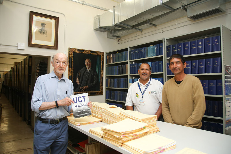 Archivist Lionel Smidt (right) said the UCT Archives are his happy place. 