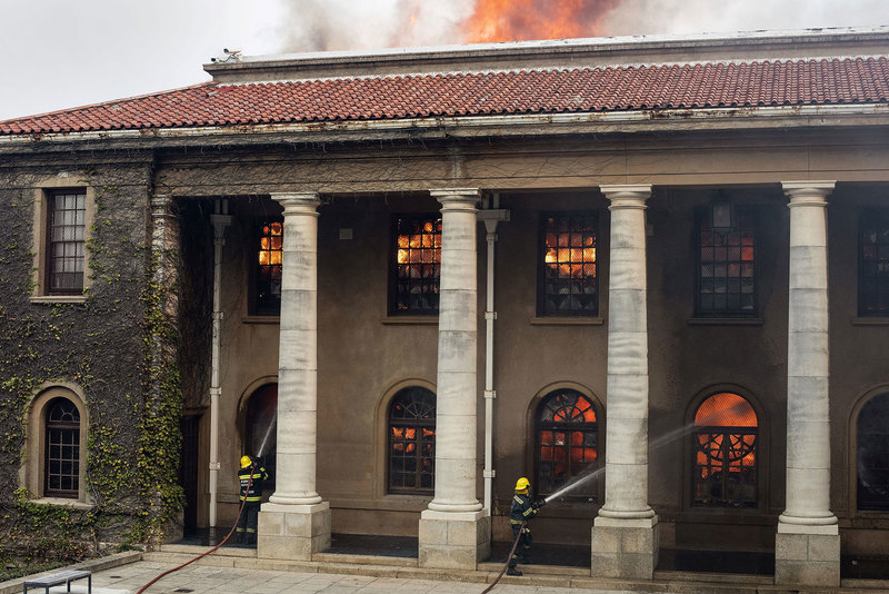 A runaway fire destroyed the Jagger Reading Room and other UCT buildings at the weekend. 
