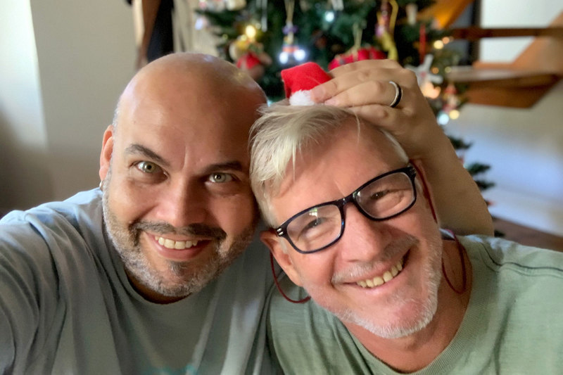 Assoc Prof Marc Hendricks and his husband, Wayne. <b>Photo</b> Supplied.