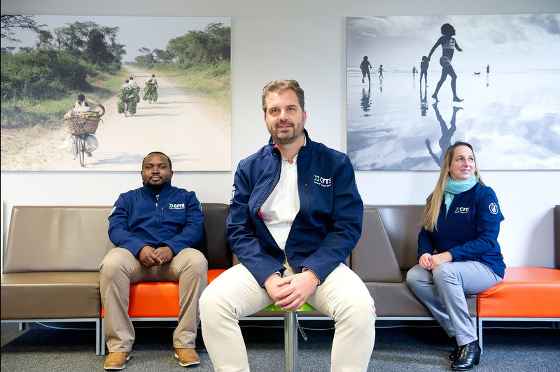 The award-winning team from the Centre for Transport Studies: (from left) Dr Obiora Nnene, Prof Mark Zuidgeest and Prof Marianne Vanderschuren.