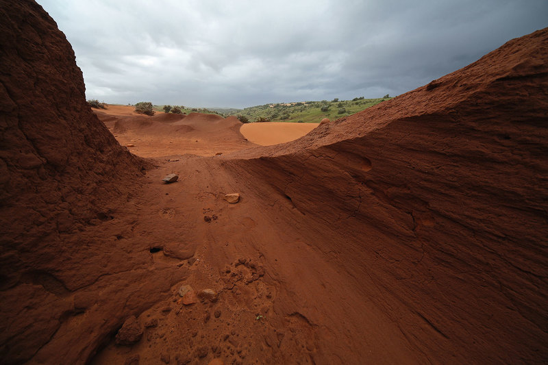 Red dunes in Xolobeni on the Wild Coast in the Eastern Cape. These dunes are rich in archaeological sites and highly sensitive to destruction by mining.
