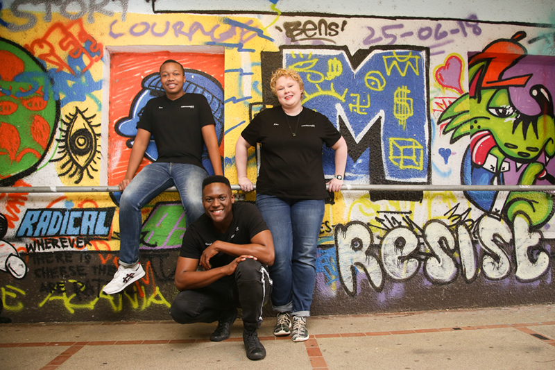 Taking GBV conversations that change lives into high schools: (from left) UCT students Sizo Buthelezi, Karabo Malahleha and Alex Pottinger.