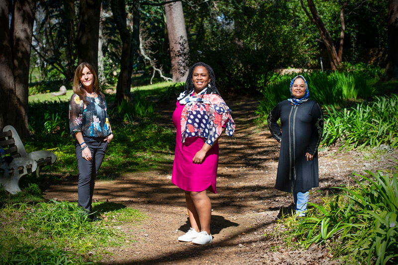 Dr Patti Silbert (left), Tembeka Mzozoyana and Ferial Parker co-developed the Psychological First Aid for Educators short course. The trio also lecture on the programme.