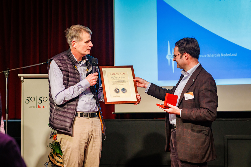 UCT’s Prof Petrus de Vries (right) receives the 2021 international Bourneville Prize for his ongoing research into tuberous sclerosis complex (TSC).