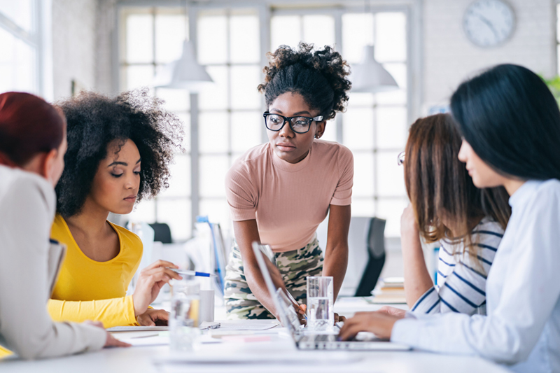 BSc Medical Honours students showcased their public engagement projects centred on TB research in commemoration of World TB Day on 24 March. <strong>Photo</strong> <a href="https://www.gettyimages.com/detail/photo/multi-ethnic-women-business-team-having-discussion-royalty-free-image/1179509096" target="_blank">Getty Images.