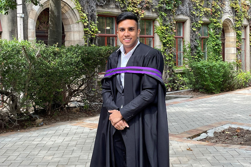 Kialan Pillay (20) at his honours graduation at UCT in March, now looking ahead to starting a Master’s in Computer Science at the University of Oxford after offers from Oxford, Imperial College London and Cambridge University. 