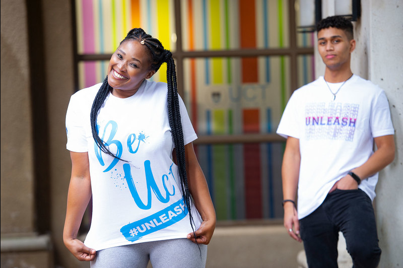 UCT staff collected their free branded T-shirts endorsing Vision 2030 with its aim of unleashing human potential to create a fair and just society.