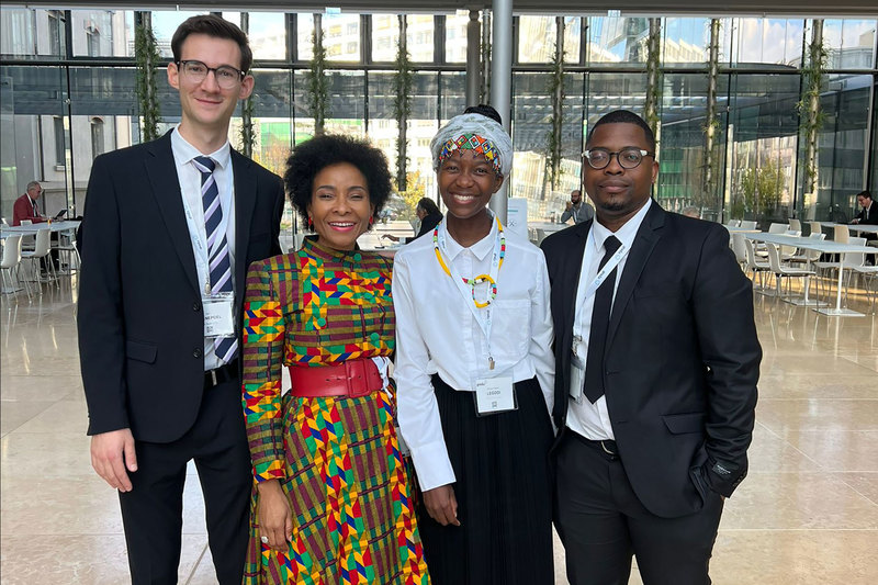 From left: Niel Swanepoel, VC Prof Mamokgethi Phakeng, Rejoyce Kgabo Legodi and Bekithemba Ntoni.