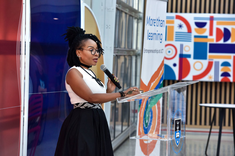 UCT’s Vice-Chancellor, Professor Mamokgethi Phakeng, at the launch of the book.