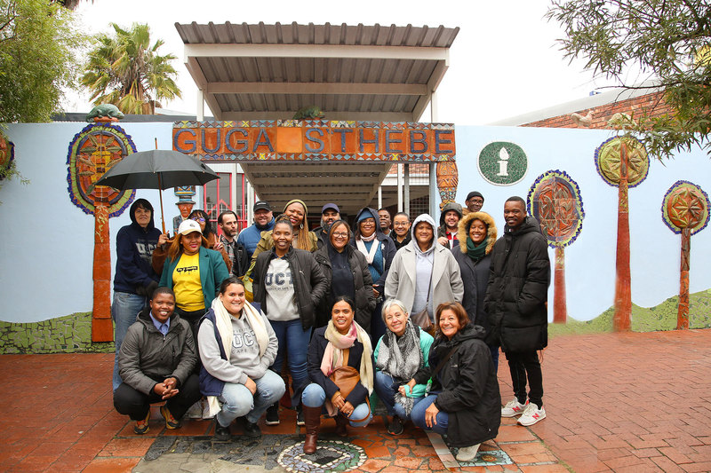 Team CMD outside the Guga S’thebe Art Museum on their recent visit to KwaLanga.