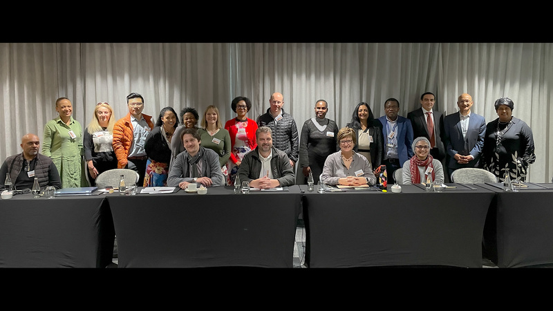 HoDEP 2023 participants alongside VC interim Emer Prof Daya Reddy; acting COO, Mughtar Parker; and HoDEP convenor, Assoc Prof Kasturi Behari-Leak.