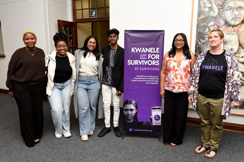 Ann Isaac (second from right) with attendees at the launch of Kwanele.