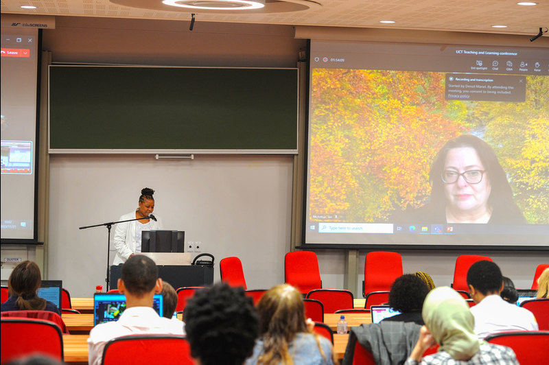 Dr Jan McArthur (on screen) delivered the keynote address.