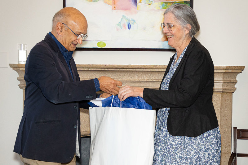 Prof Sue Harrison with Emer Prof Daya Reddy