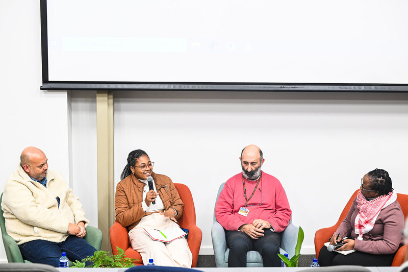 From left to right: Professor Marc Hendricks, Amanda Hadebe, Professor Leslie London and Associate Professor Tracey Naledi. Dr Abe Daniels participated online.